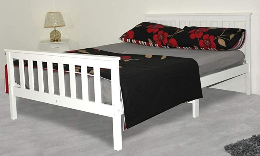 Image 3: Solid Pine Wood Bed Frame