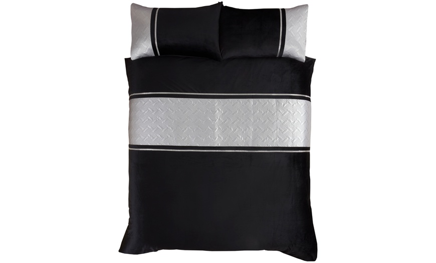 Image 2: Capri Velvet Touch Duvet Set with Diamante Trim