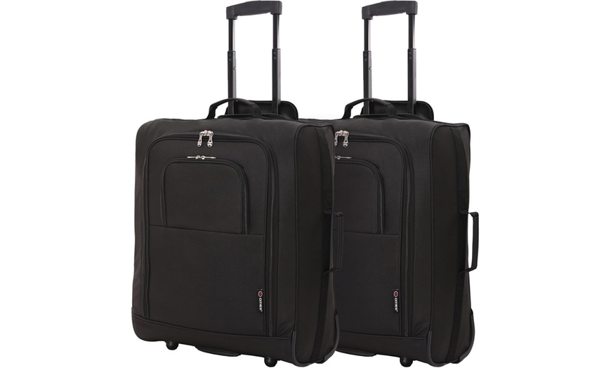 Image 3: Lightweight Travel Black Cabin Trolley Bag