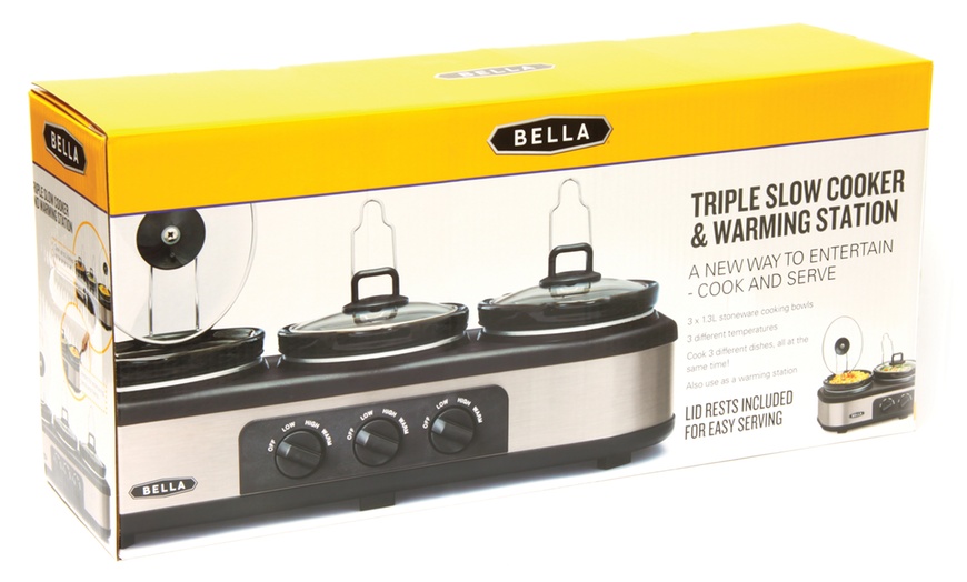 Image 5: Bella Three-Pot Slow Cooker