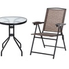 Image 7: Outsunny Three-Piece Outdoor Bistro Table and Chairs Set