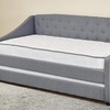 Image 2: 3ft Single Trundle Daybed with Tufted Fabric Finish in Grey