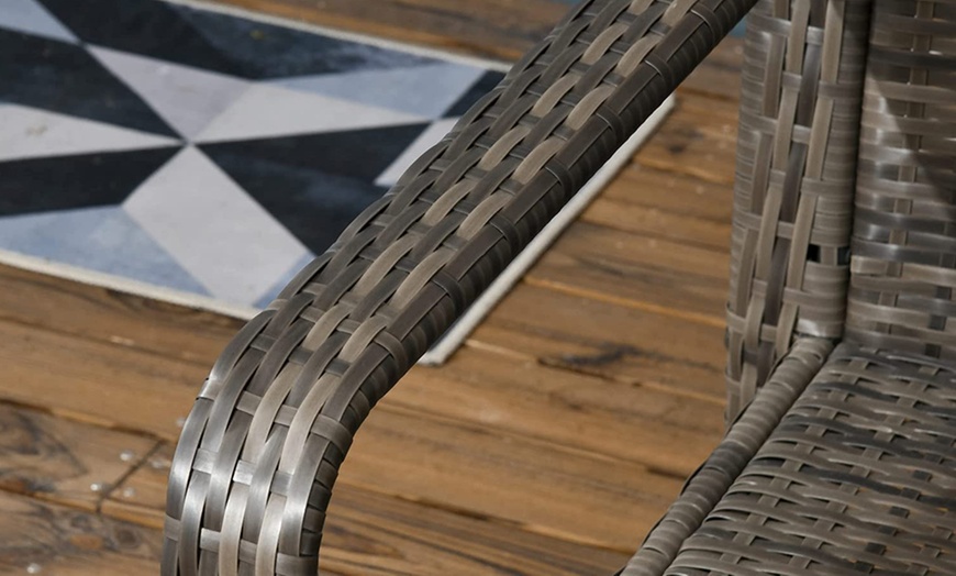 Image 9: Outsunny 3-Piece Rattan Effect Bistro Set