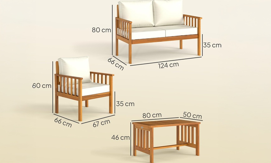 Image 12: Outsunny Four Seater Garden Furniture Set