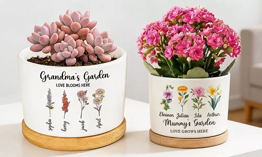 1 ou 2 pots de fleurs personnalisés en céramique avec Justyling