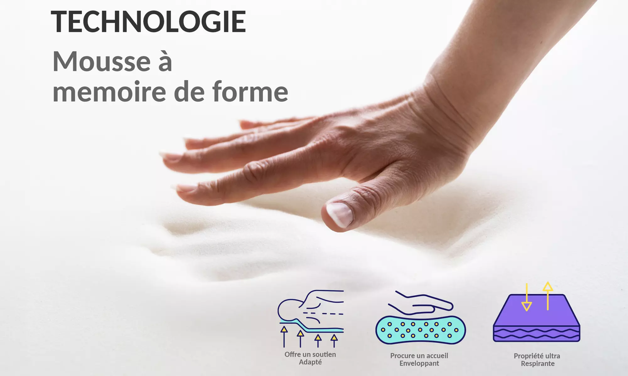 Oreiller ''Bonne fête'' à mémoire de forme, déhoussable. Sampur