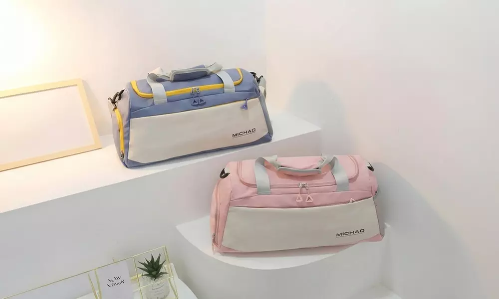 Expandable Travel Duffle Bag with Shoe Compartment