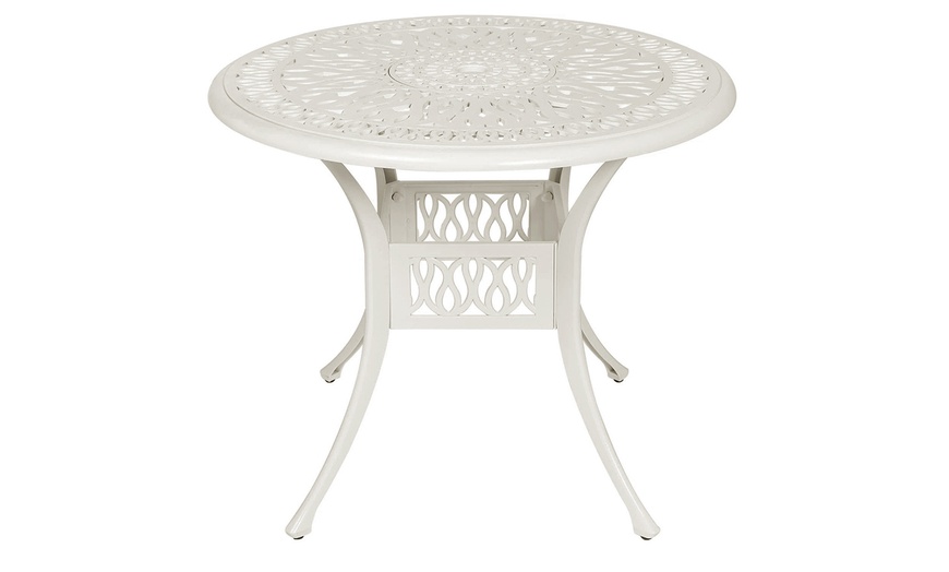 Image 17: Garden Outdoor Cast Aluminum Vintage Bistro Table 