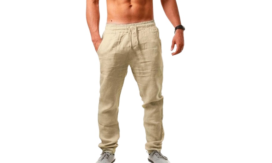 Image 6: Pantalon en coton et lin, style décontracté
