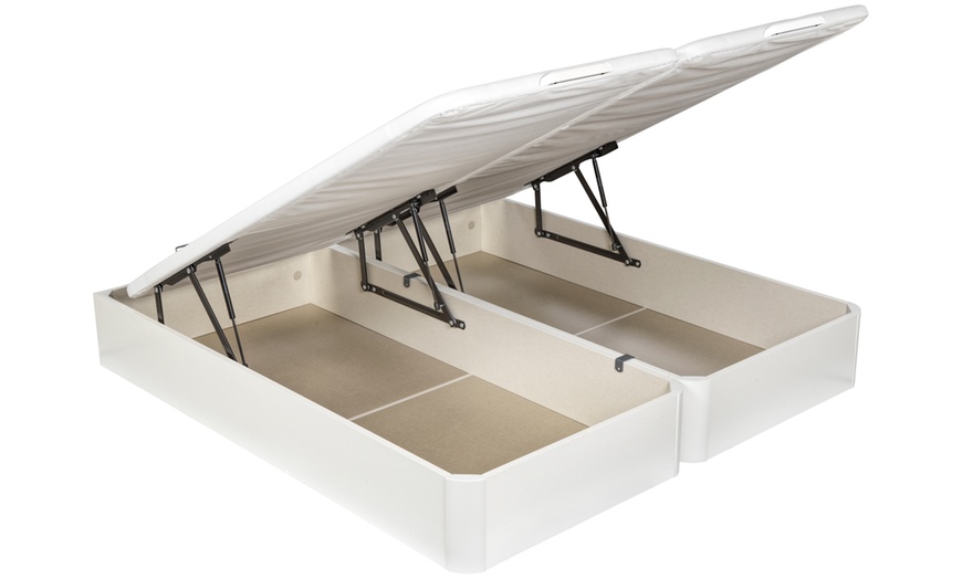 Image 3: Canapé Abatible Altura 32cm Blanco ENVIO Y MONTAJE GRATIS, Gran Capacidad, Madera, Tapa 3D