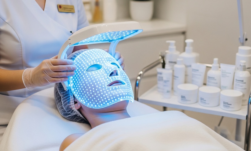 Image 1: Triple Water Peel Facial with LED Therapy or Face & Head Massage