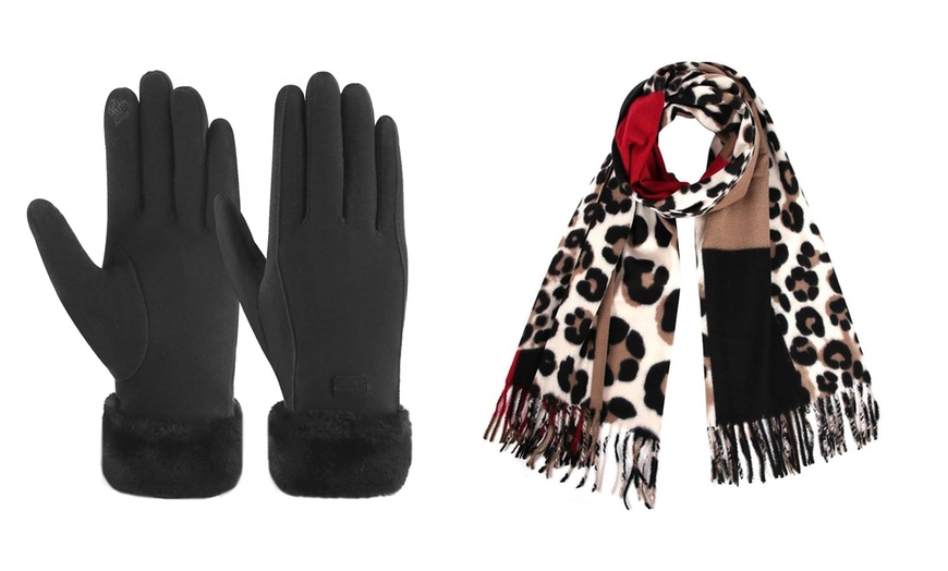 Image 14: Handschuhe mit Touchscreen-Funktion oder Schal mit Leoparden-Muster