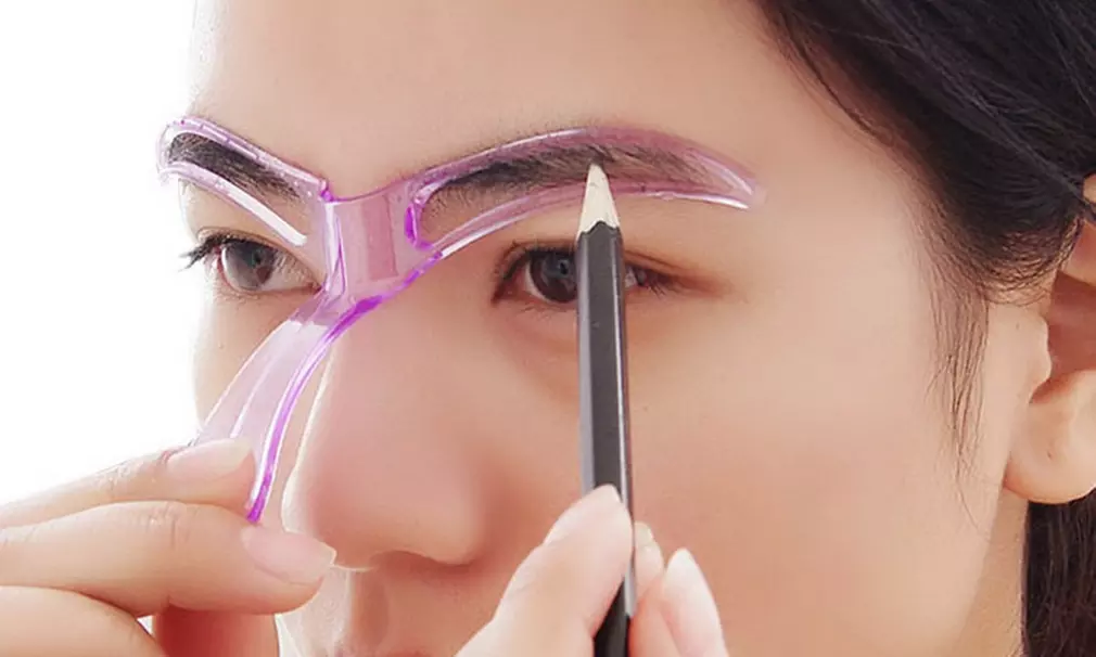 1x, 2x oder 4x Doppel-Schablone zum Nachzeichnen beider Augenbrauen - Primary Image