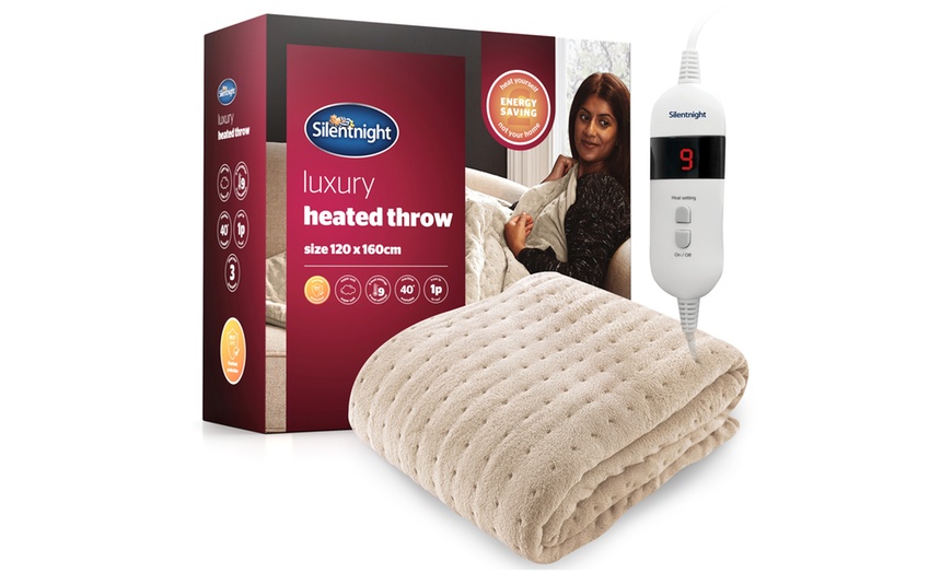 Image 16: Silentnight Luxury Heated Throw, Energy-Efficient Fleece Comfort