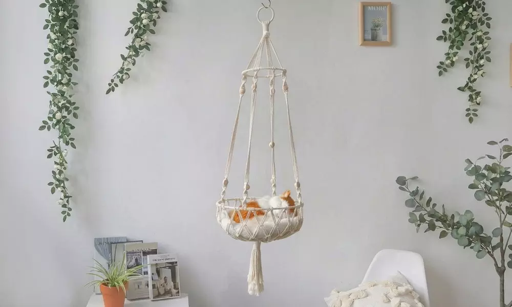 Handwoven Cotton Rope Semi-Enclosed Cat Bed