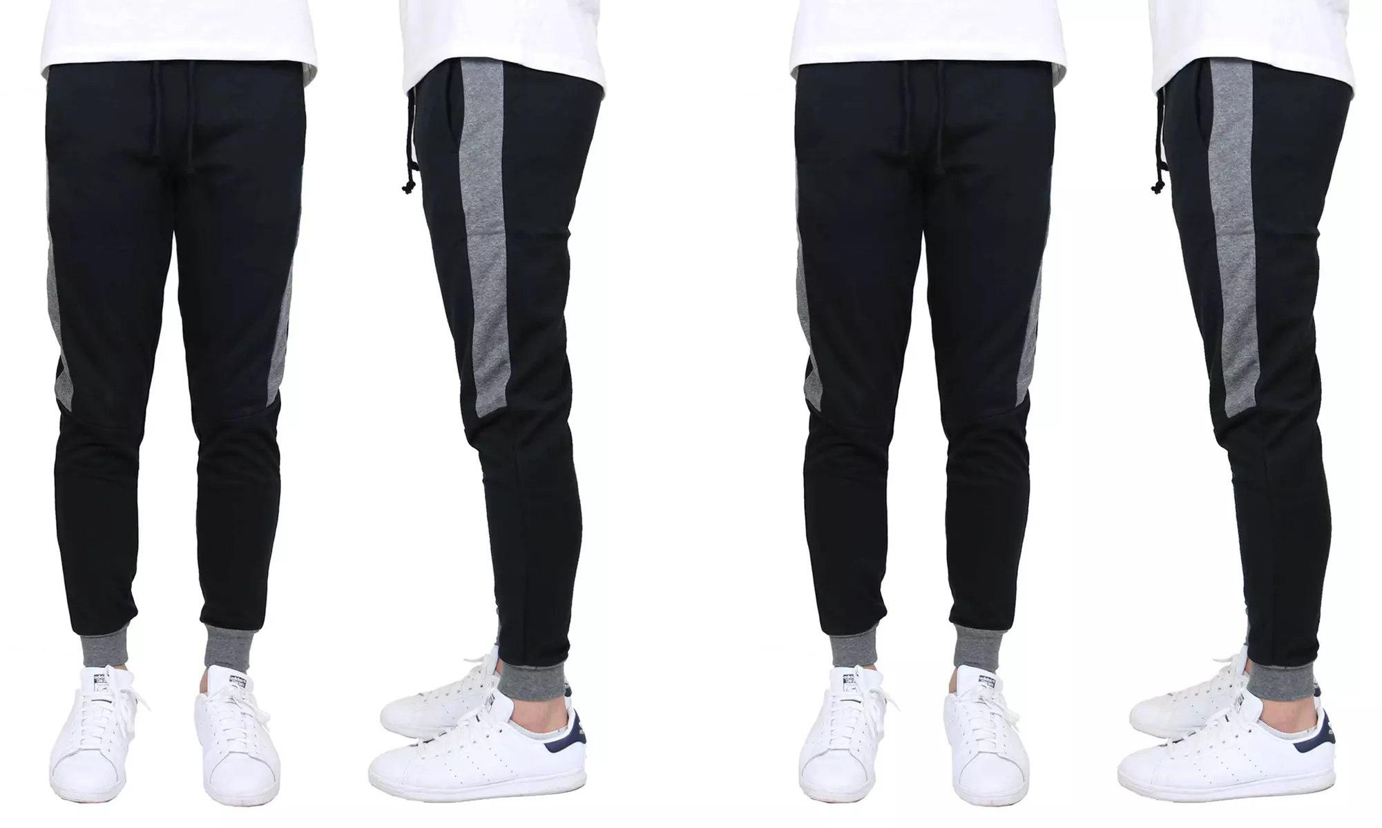 2-Pack Men's Slim-Fit French Terry Joggers with Contrast Side Stripe (S-2XL) - Second Medium