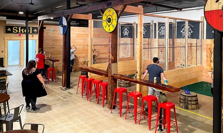 1 Hr Axe Throwing for 2 - Long House Axe Throwing