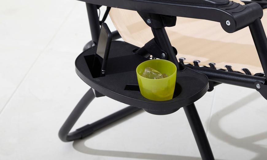 Image 11: Neo Folding Zero Gravity Garden Chairs and Table Set