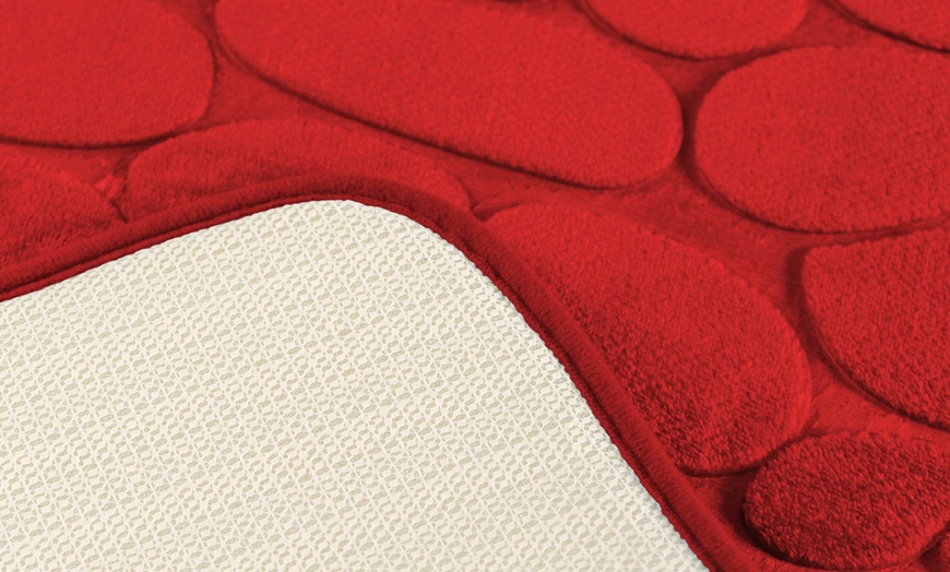 Image 8: Set di 3 tappeti bagno antiscivolo con imbottitura effetto memory