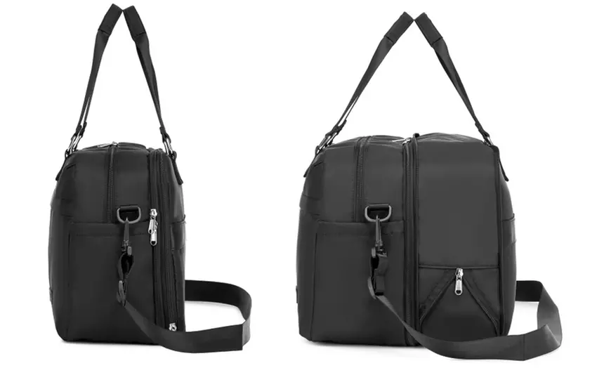 Image 16: 20L Expandable Travel Duffel Bag with Wet-Dry Compartment 