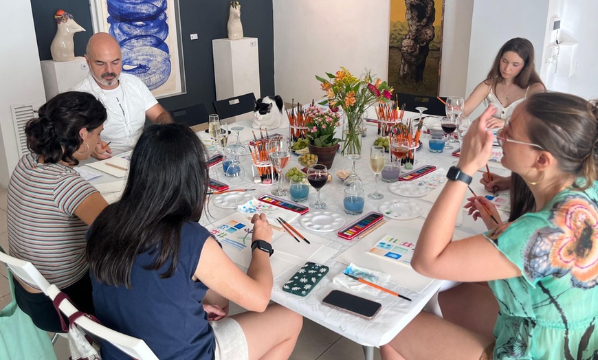 Image 4: Taller de acuarelas con vino ilimitado y material para 1 a 4 personas