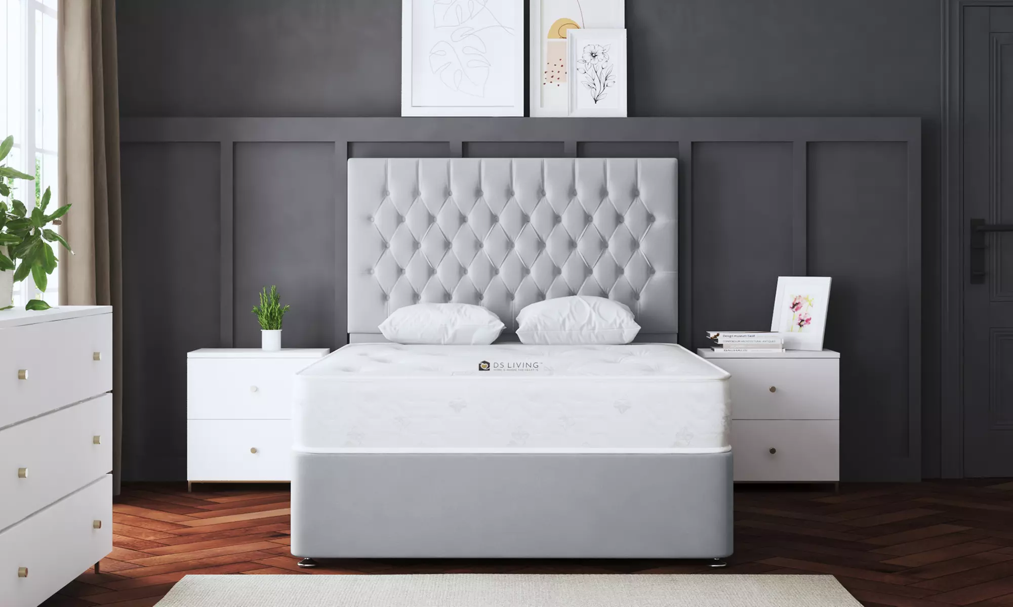 Seraphine Chesterfield Divan Bed with Four Drawers