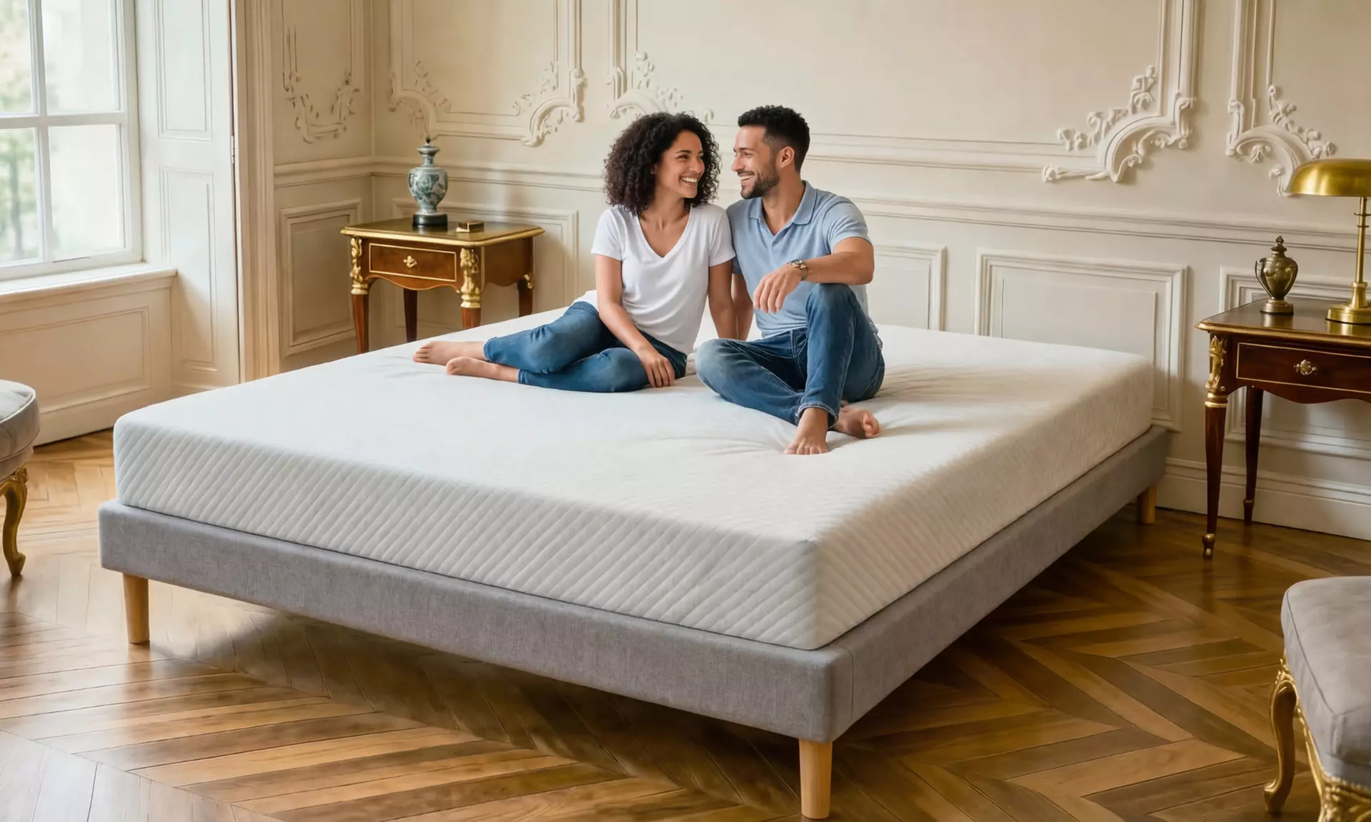 Somier ÉLU gris claro, Douce Lune