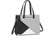 Women PU Leather Classy Contrast Panel Shoulder Bag - Image 2