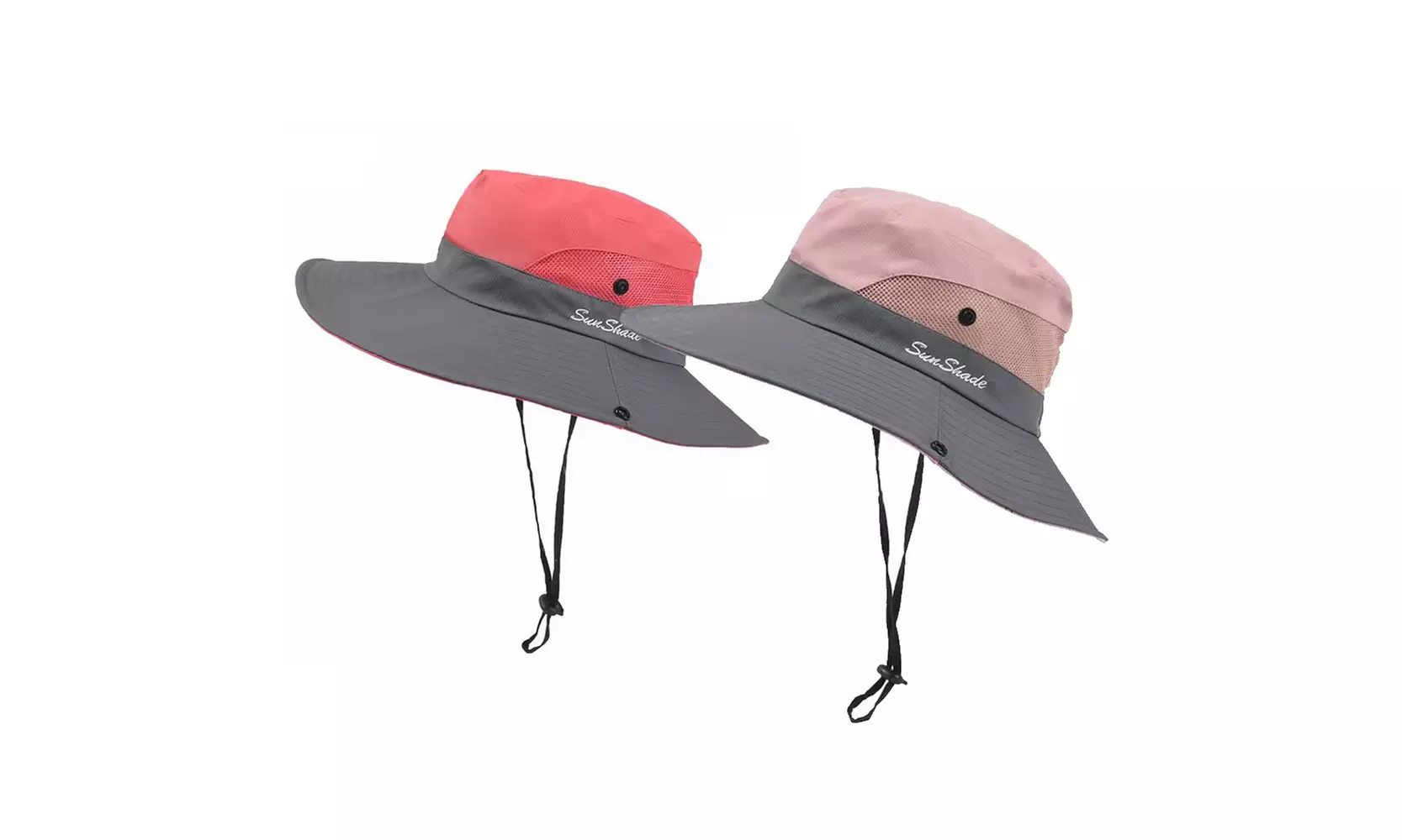 Womens UV Protection Hat Foldable Wide Brim Ponytail Sun Hats