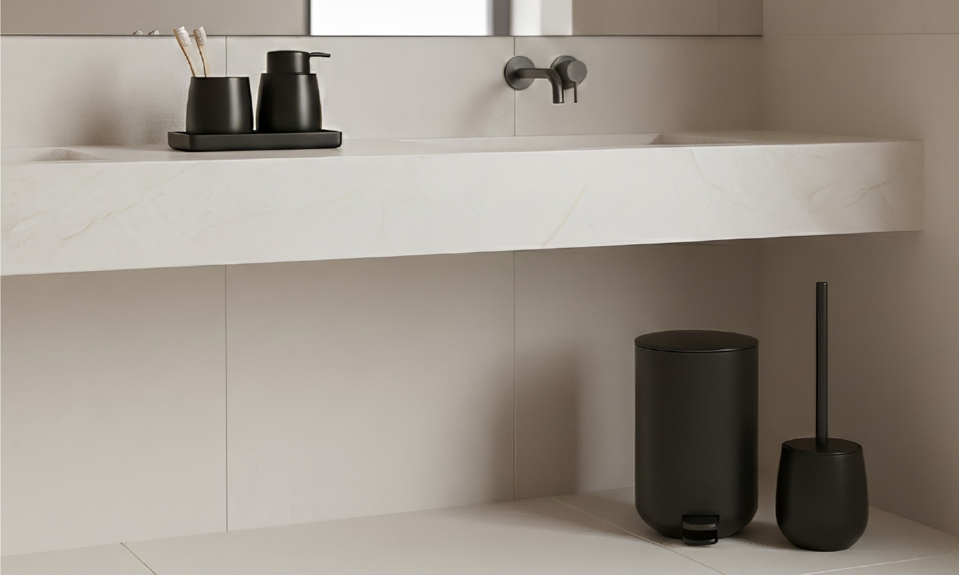 Set de accesorios coordinados para baño