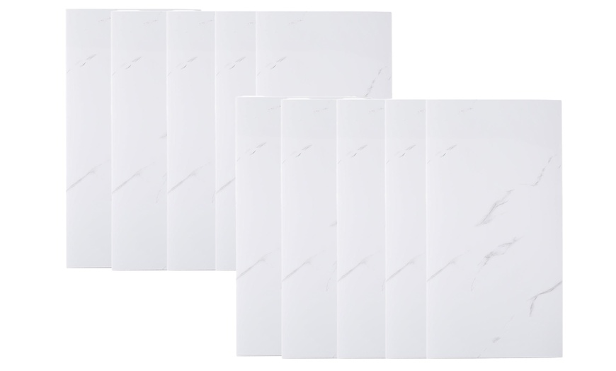 Image 2: 10 Packs of White Marble Peel and Stick Wall Stickers
