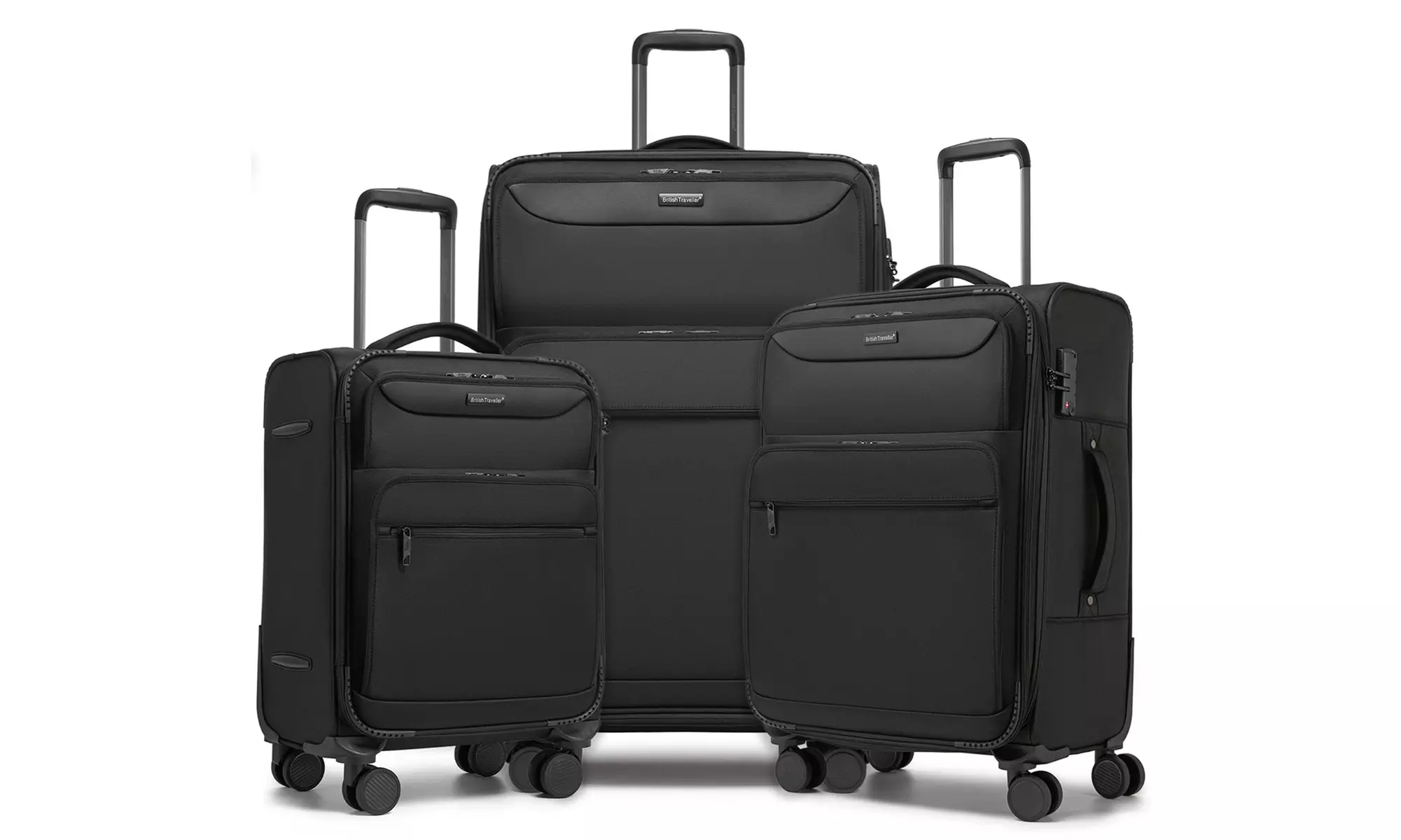 British Traveller Expander Suitcase with TSA Lock