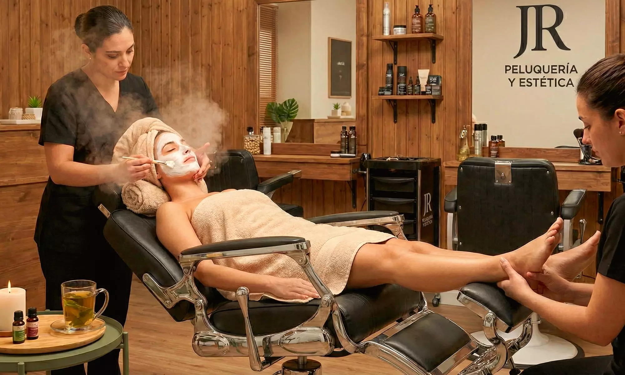 Spa capilar, higiene facial y reflexología y opción masaje en piernas