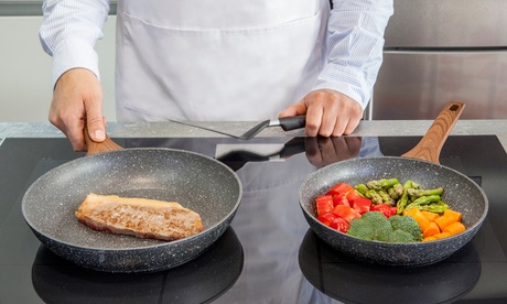 Set di 3 padelle Cloen con fondo termodiffusore con rivestimento antiaderente a 3 strati