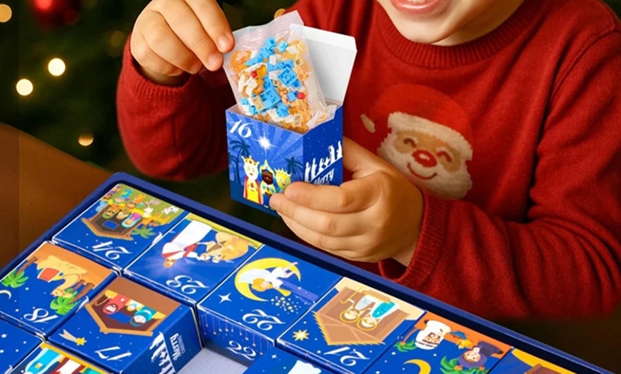 Image 1: Nativity Theme Building Blocks Advent Calendar
