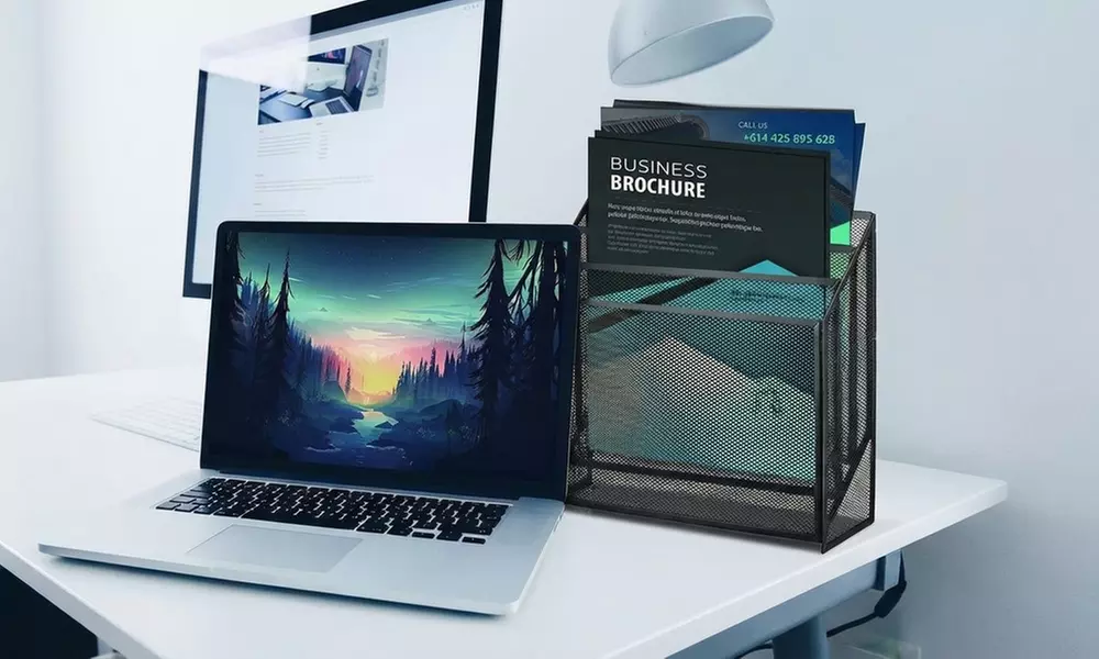 2 pack of 3-Slot Steel Mesh Desk File Organisers