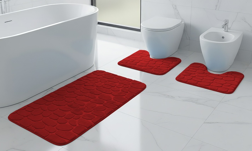 Image 10: Juego de 3 alfombrillas absorbentes y antideslizantes para el baño