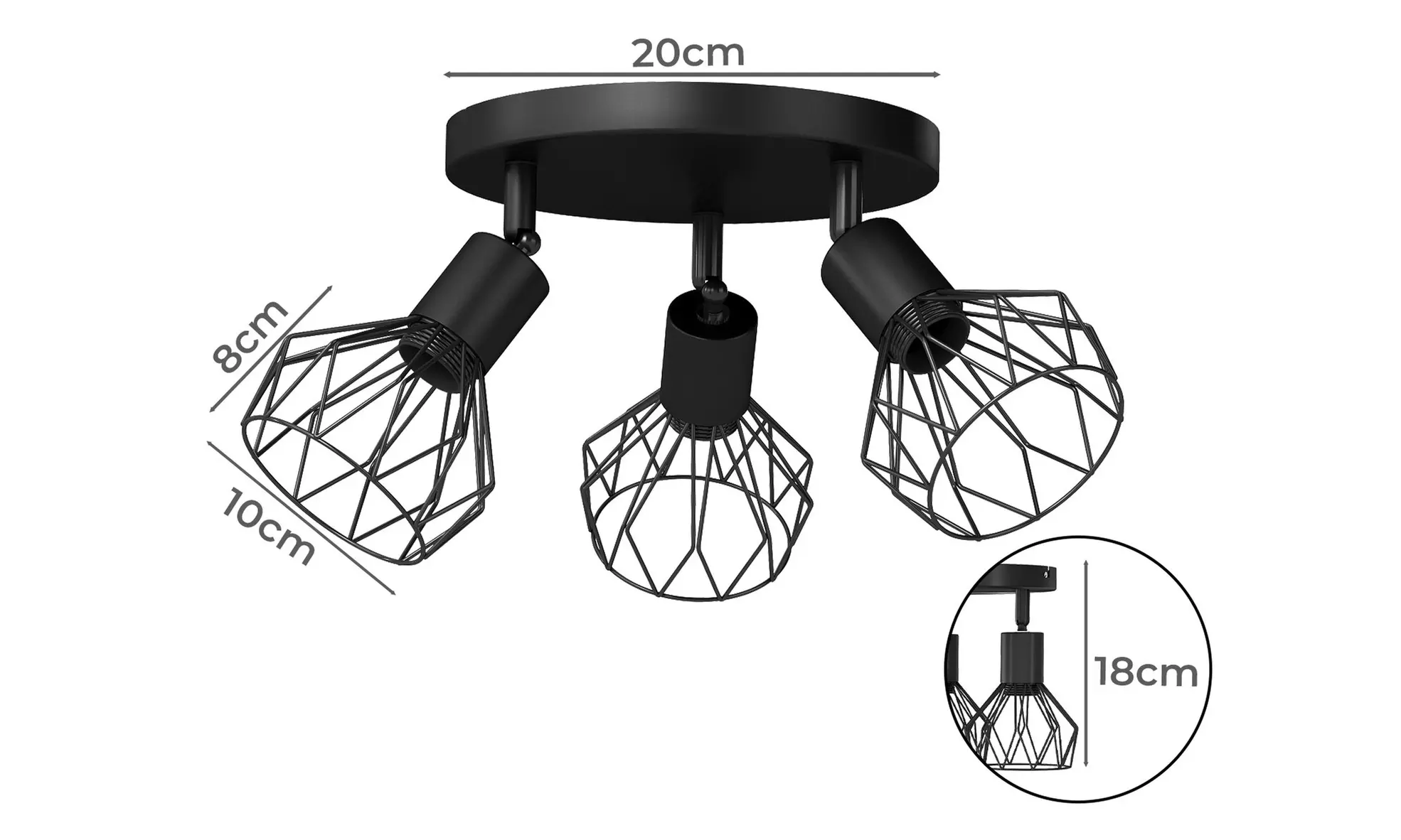 Emitto 3-Way and 4-Way Vintage Industrial Spotlight