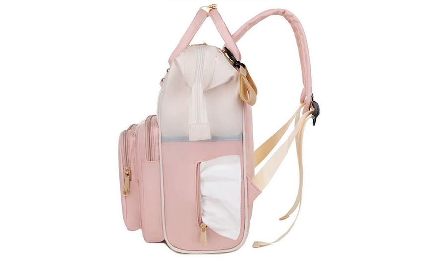 Image 6: Water-Repellent Large Diaper Backpack