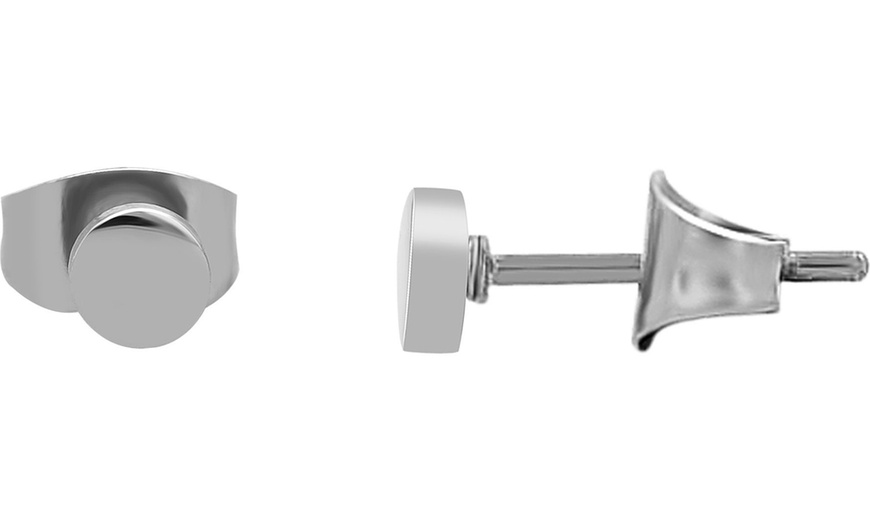 Image 15: Pendientes elegantes de acero inoxidable tipo botón
