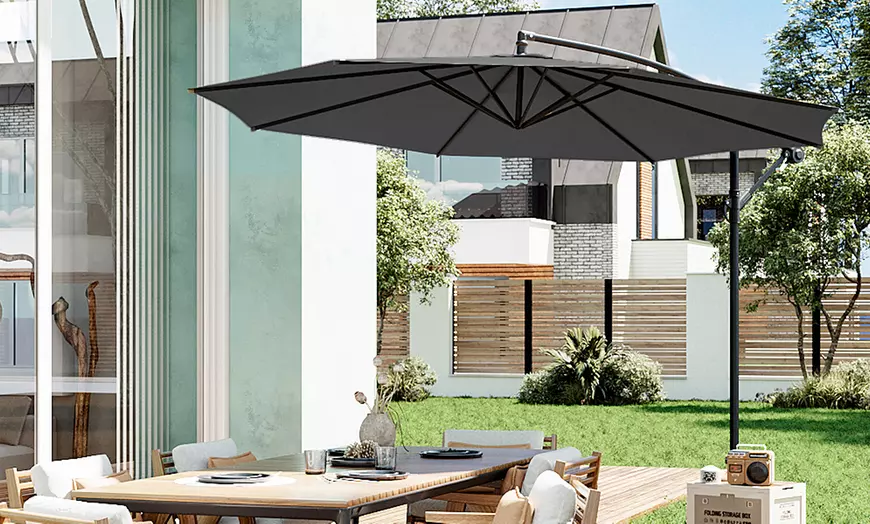 Image 16: Outdoor 3M Large Cantilever Parasol