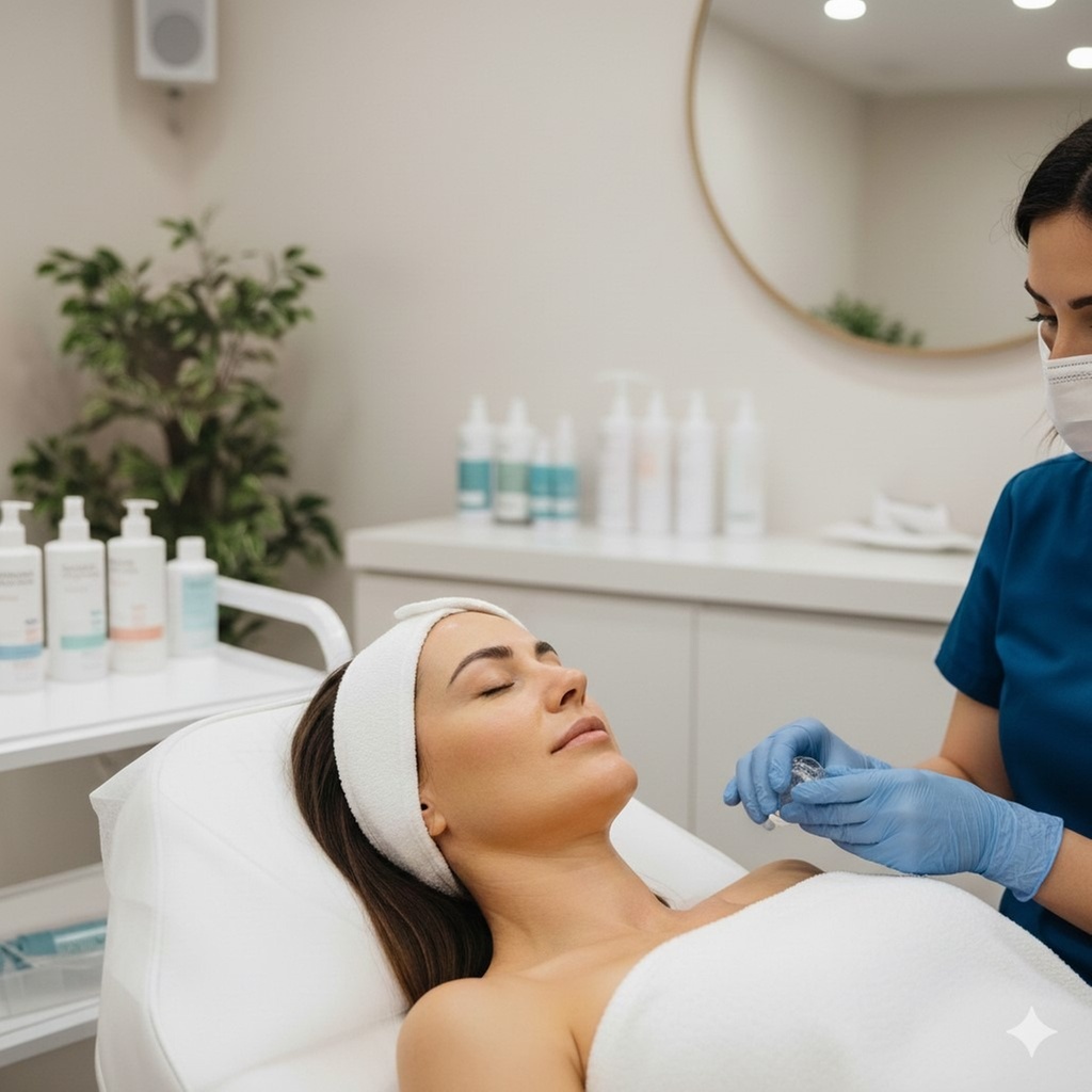 Choose an Express Facial or Hydra Facial with LED Light Therapy