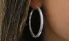 Italian Sterling Silver 30MM or 40MM Laser Cut Etched Hoop Earrings