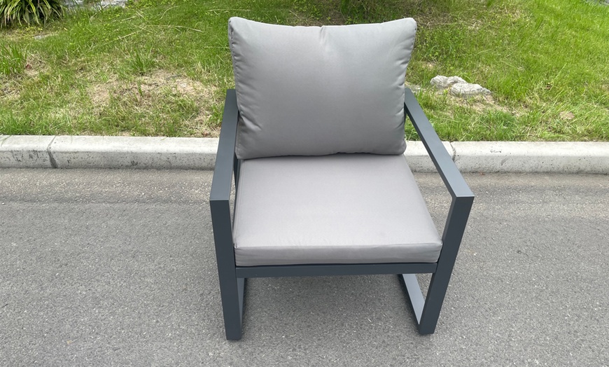 Image 4: Aluminum Firepit Dining Set