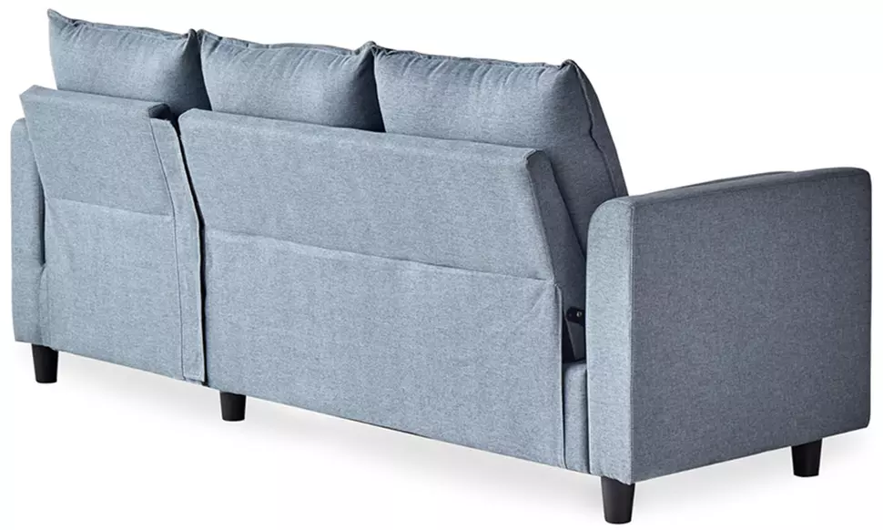 Canapé 3 places "Charles" en velours ou tissu avec pouf de Kocoon