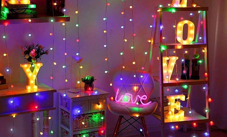 Image 14: 50 LED Multi-Coloured Solar Garden String Light-Multi-color/Warm/White