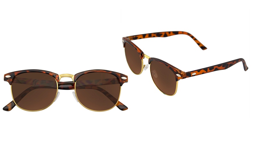 Image 10: Emblem Eyewear - Classic Half Frame Vintage Horned Rim Mens Womens Sunglasses