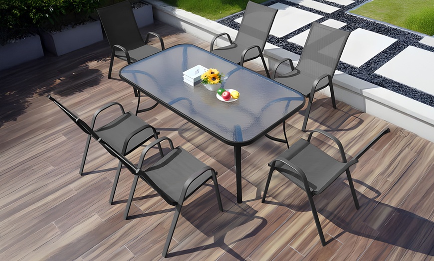 Image 1: Set tavolo e 6 sedie da giardino
