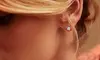 Platinum Plated Cushion Cubic Zirconia Stud Earrings