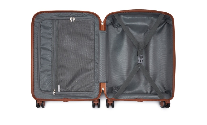 Image 3: Maletas de ruedas rígidas en color verde con cerradura TSA, de Kono